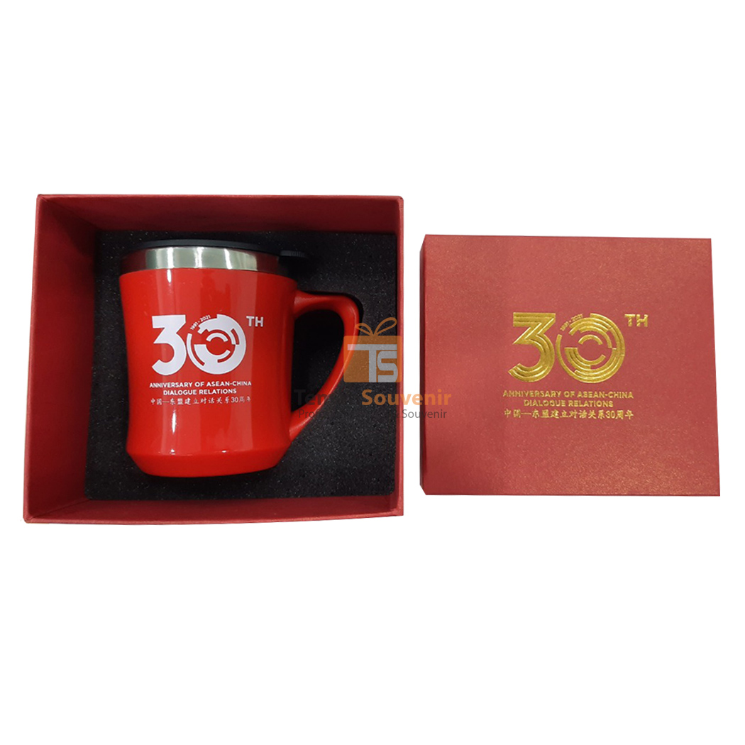 Box Giftset Mug Stainless MS 04 ANNIVESARY OF ASEAN-CHINA DIALOGUE RELATIONS